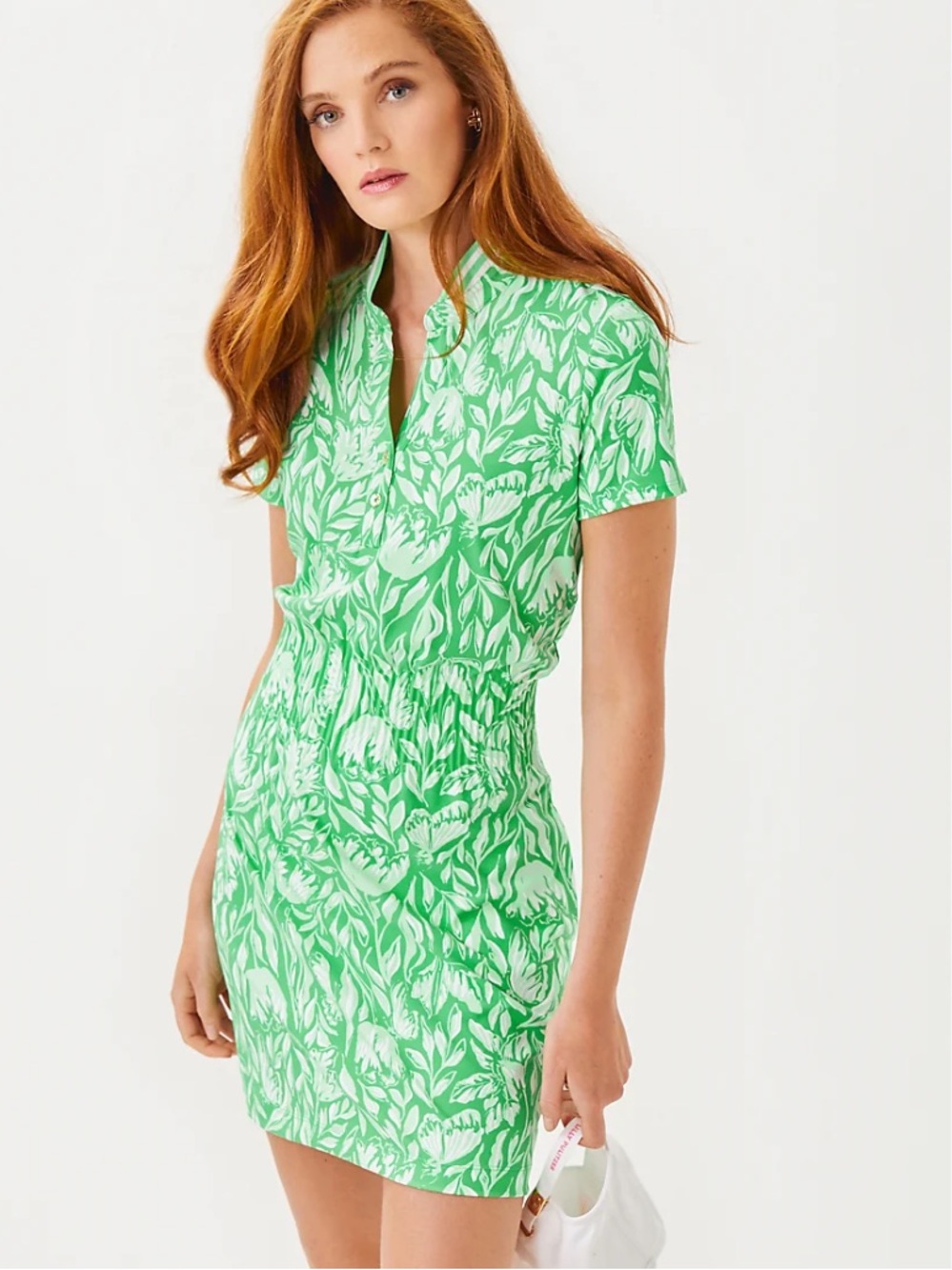 Lilly Pulitzer Luxletic Love Active Dress Fauna Green Tulip to Tango Womens M